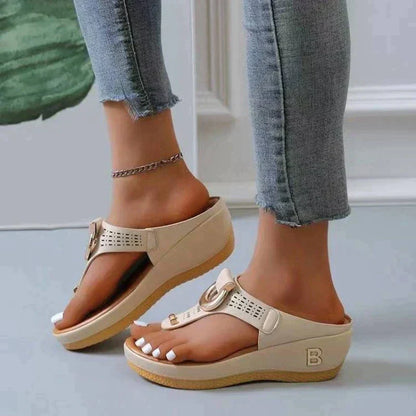 Comfortable Ladies' Sandals with Supportive Fit – Talia-Cream-3-State of Style