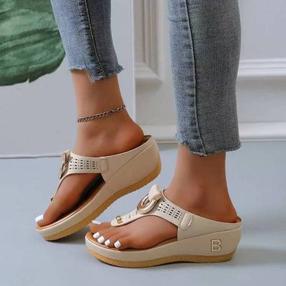 Comfortable Ladies' Sandals with Supportive Fit – Talia-Cream-3-State of Style