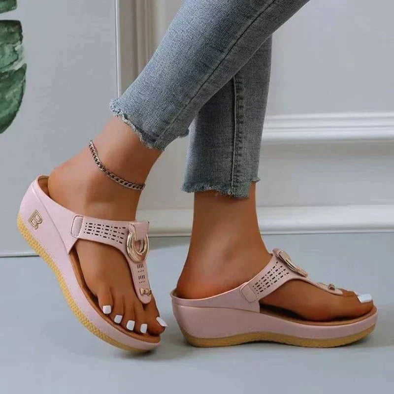 Comfortable Ladies' Sandals with Supportive Fit – Talia-Pink-3-State of Style