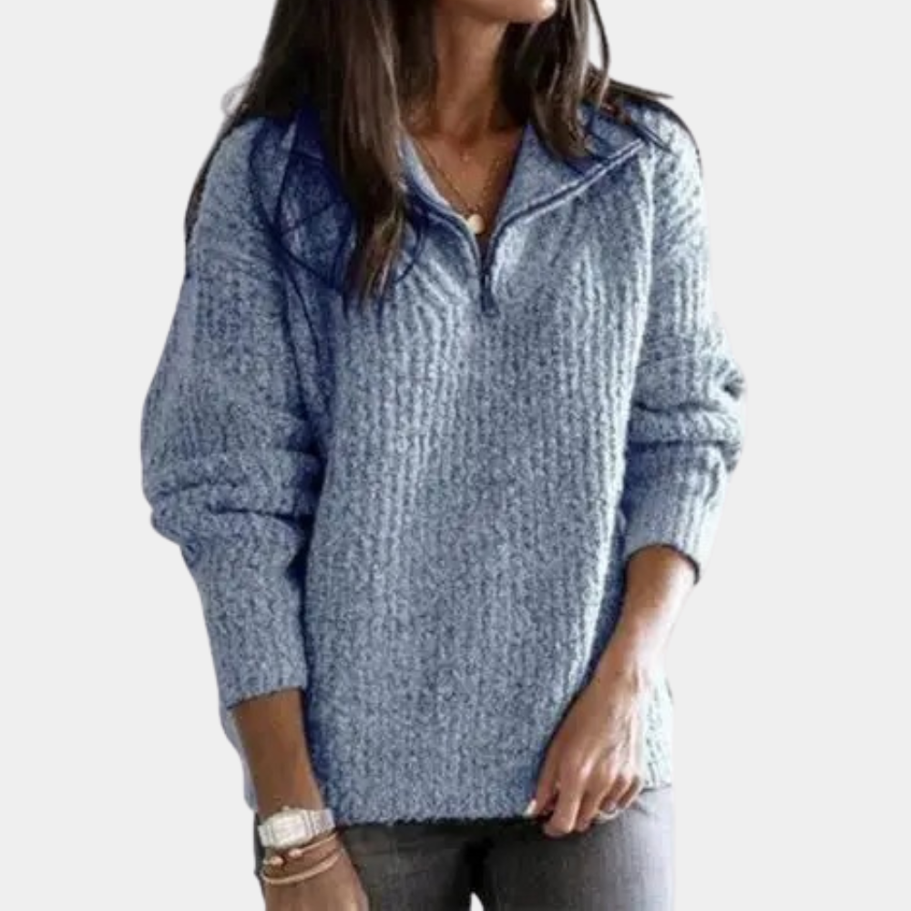 Soft Women's Half Zip Fleece Sweater - Pexav
