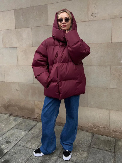 Comfortable Ladies Winter Coat - Aurora Luxe-Gray-S-Nora Luxe