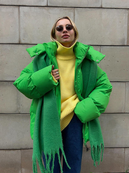 Comfortable Ladies Winter Coat - Aurora Luxe-Green-S-Nora Luxe