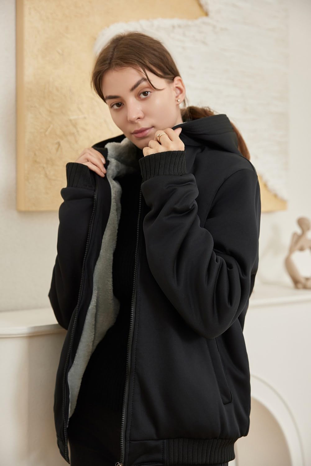 Comfortable Ladies Winter Fleece Vest - Gemma-Black-S-Nora Luxe