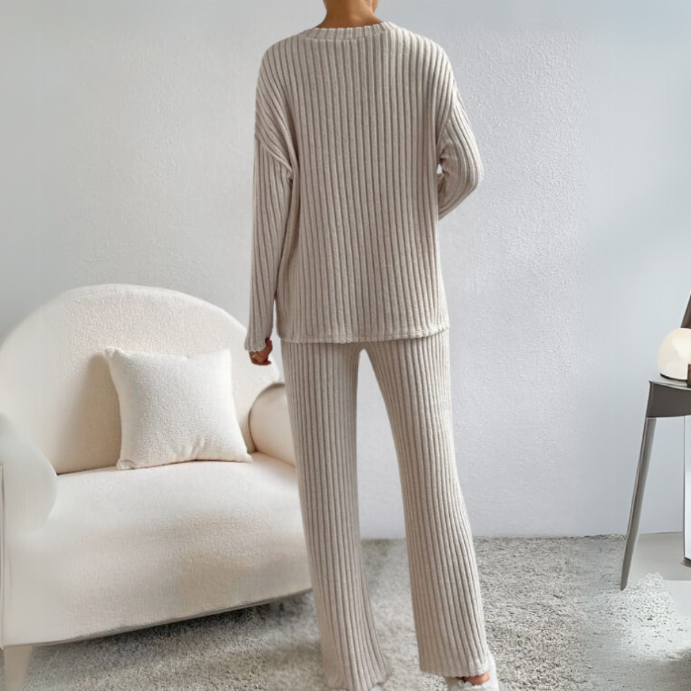 Comfortable Lounge Set for Women - Maren-Khaki-XS-Nora Luxe