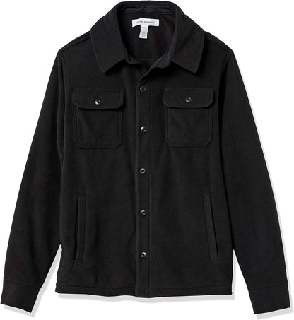 Comfortable Men's Fleece Shirt - Max-Black-S-Nora Luxe