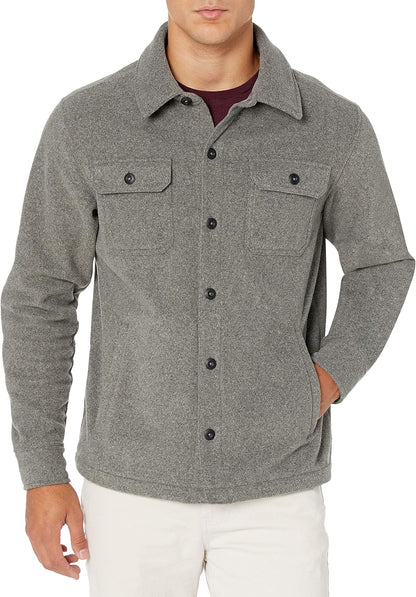 Comfortable Men's Fleece Shirt - Max-Gray-S-Nora Luxe