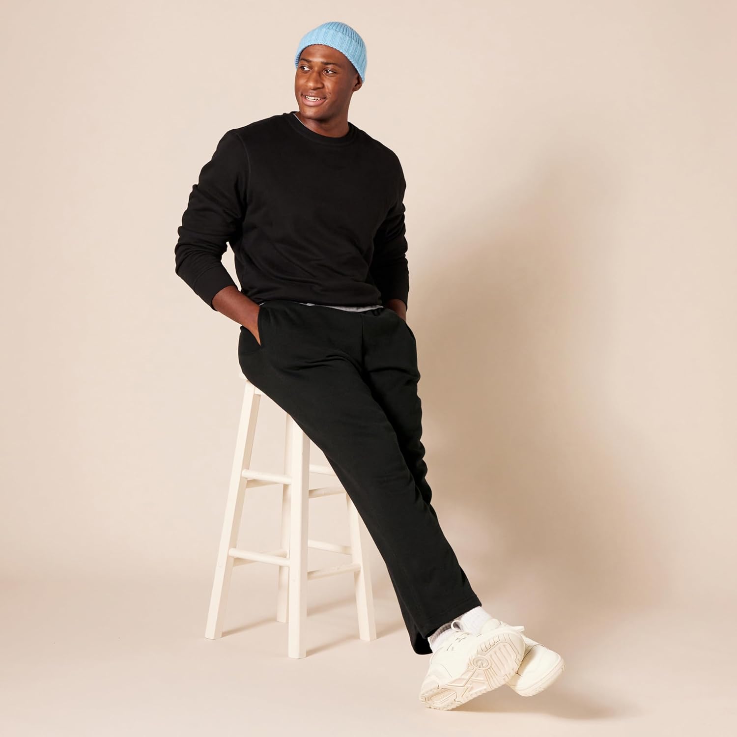 Comfortable Men's Fleece Sweatpants - Luca-Black-S-Nora Luxe