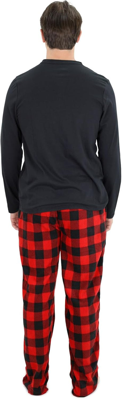 Comfortable Men's Pajama Set - Sean-Black Red-S-Nora Luxe