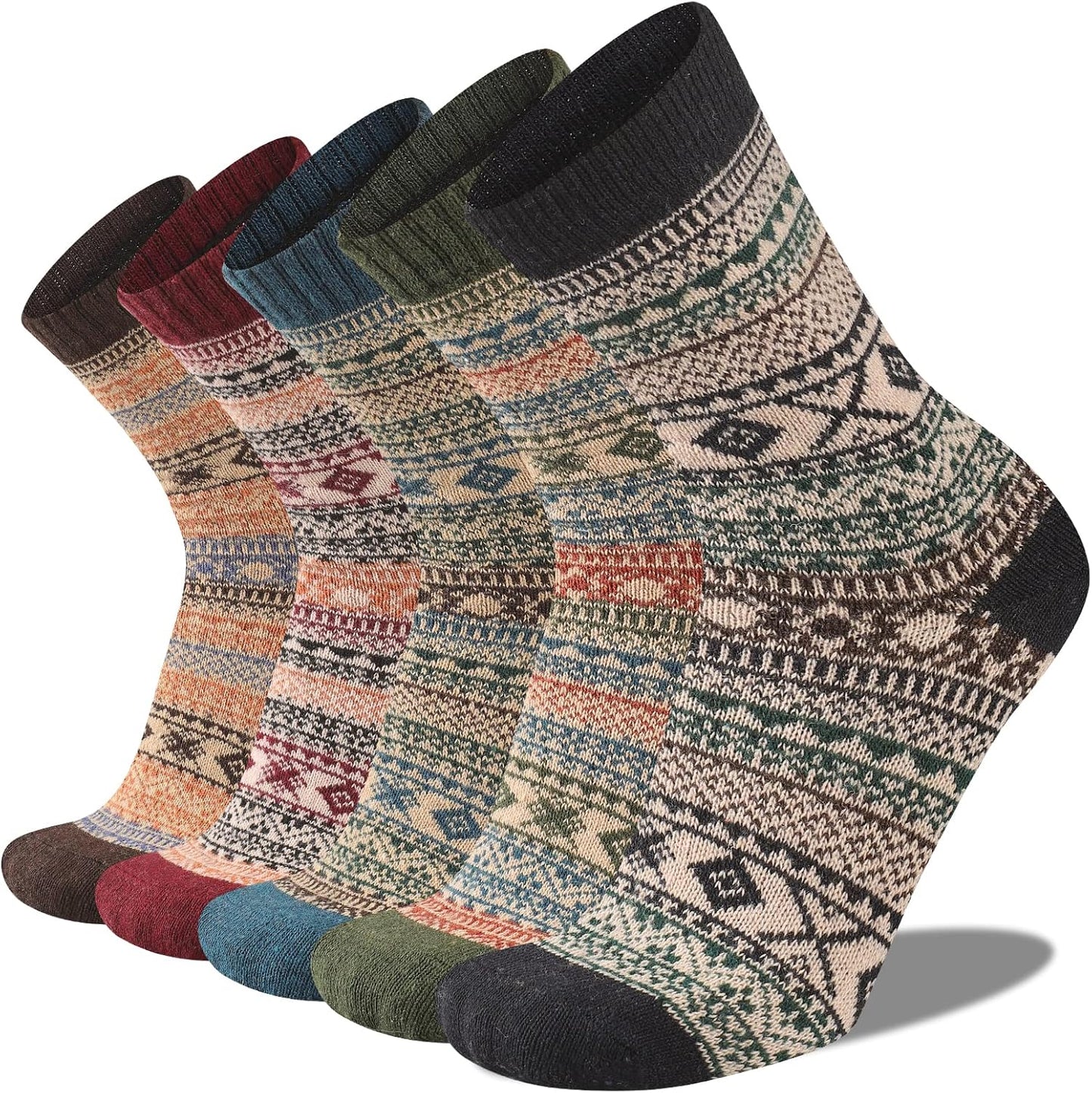 Comfortable Men's Thermal Socks (5 Pairs) - Kevin-Multicolored 2-Nora Luxe