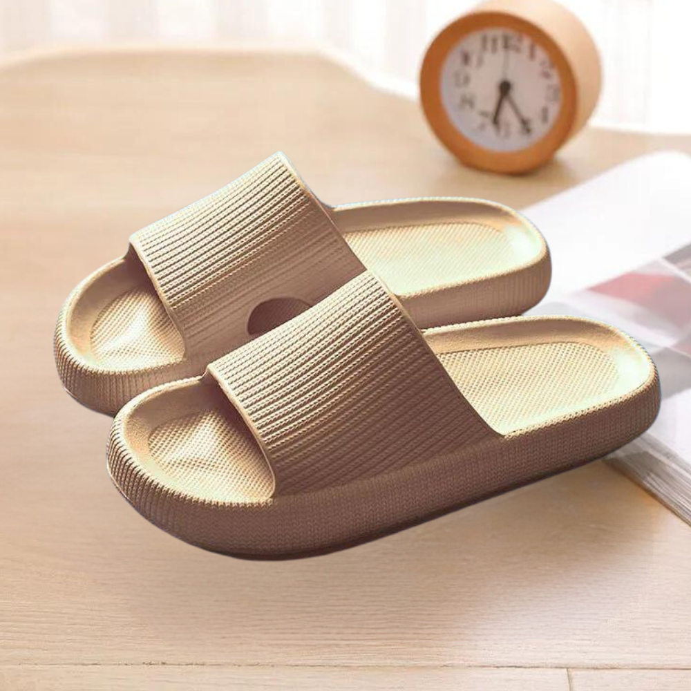 Comfortable Non-Slip Bath Slippers for Women - Elaya-Khaki-3-Nora Luxe
