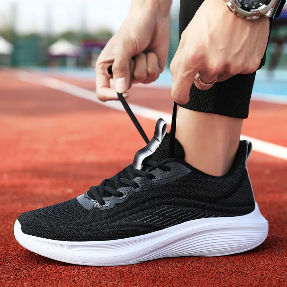 Comfortable Orthopaedic Sneakers - AeroStride-2.5-White-Grey-Nora Luxe