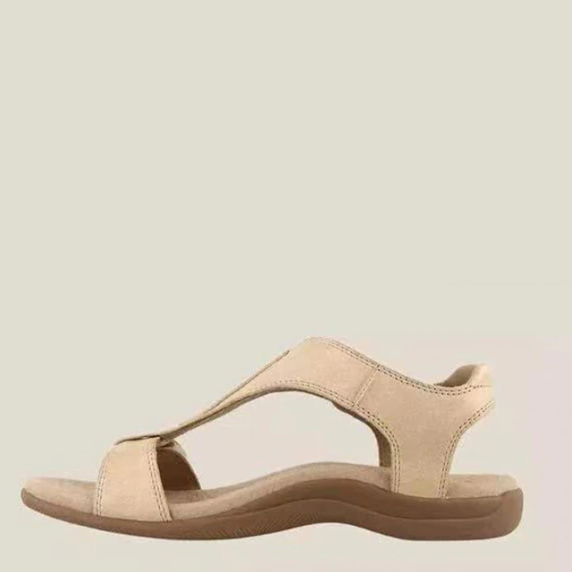 Comfortable & Orthopaedically Shaped Women's Sandals with Support – Amira-Beige-4-Nora Luxe