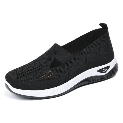 Comfortable orthopedic summer shoes with cushioning – Tessa-Black-7.5-Nora Luxe