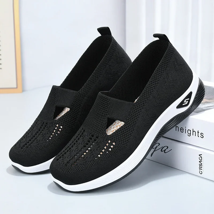 Comfortable orthopedic summer shoes with cushioning – Tessa-Black-7.5-Nora Luxe