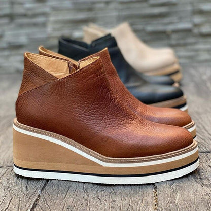 Stylish Block Heel Ankle Boots - Pexav