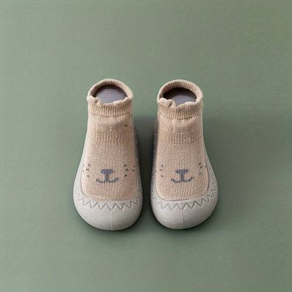 Comfortable Slip-On Children's Socks Shoes - HappySteps-Light Brown-3-Nora Luxe