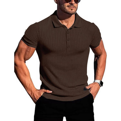 Comfortable & Stylish Breathable Men's Polo Shirt with Button Placket – Nevan-Khaki-S-Nora Luxe