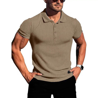 Relaxed Fit Men's Breathable Polo Shirt with Buttons - Pexav