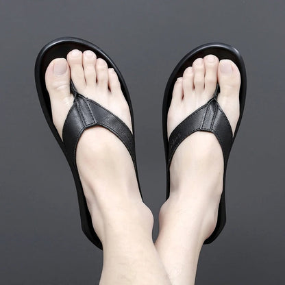Comfortable & Stylish Men's Outdoor Summer Slippers – Leano-Black-7-Nora Luxe