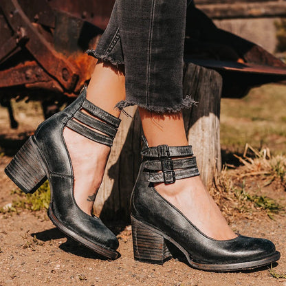 Comfortable & stylish women's leather shoes with non-slip sole – Amalia-Brown-2.5-Nora Luxe