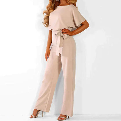 Comfortable Summer Jumpsuit - Luna-Champagne-S-Nora Luxe