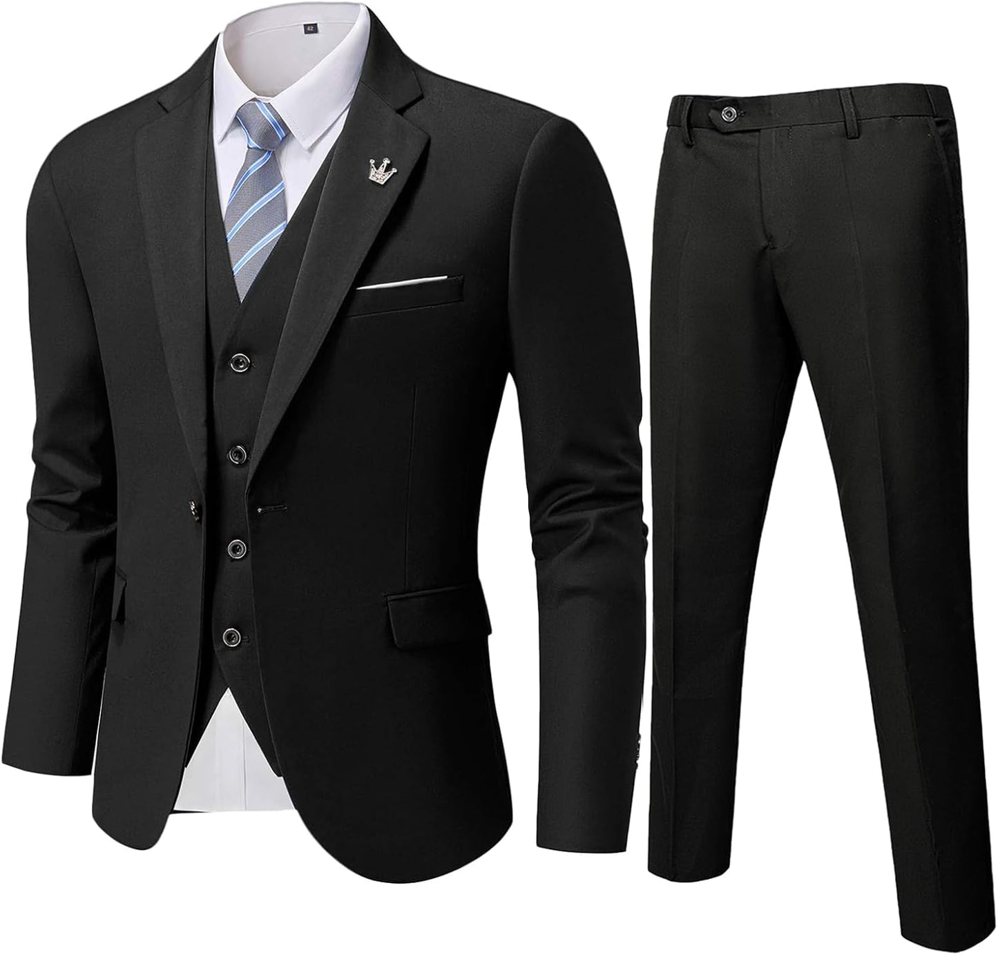 Classic Fit Two-Piece Mens Suit - Pexav