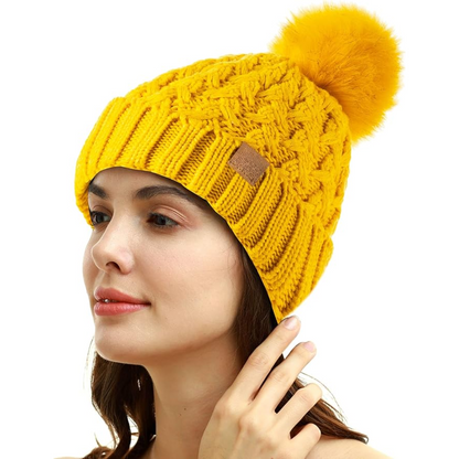 Warm Cozy Pom Pom Hat - Pexav
