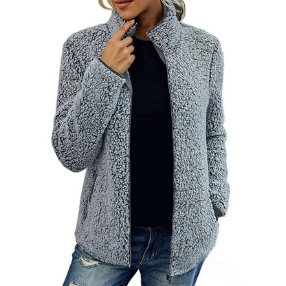 Comfortable Women's Fleece Vest - Petra-Gray-S-Nora Luxe