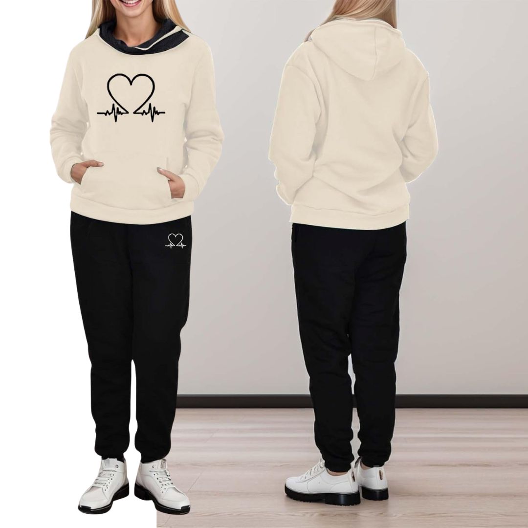 COMFORTABLE WOMEN'S TWO-PIECE TRACKSUIT - WARMFLEX™-Black-S-Nora Luxe
