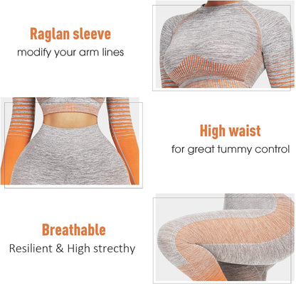 Comfortable Yoga Set - SparkFit-Long Sleeve Black-S-Nora Luxe
