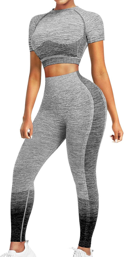 Comfortable Yoga Set - SparkFit-Short Sleeve Black-S-Nora Luxe