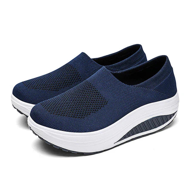 ComfortStride Slides | Women's Flip Flop Sneakers with Orthopedic Footbed-Blue-5.5-Nora Luxe