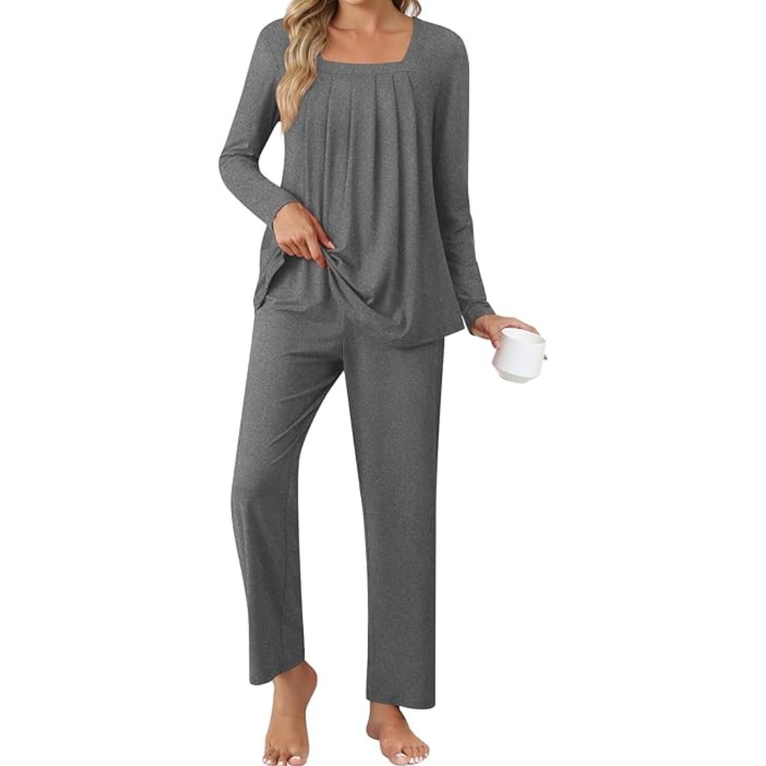 Soft Cozy 2-Piece Pajama Set with Pockets - Pexav