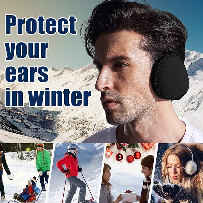 Comfy Foldable Fleece Ear Covers - SnugMuffs-White-Nora Luxe