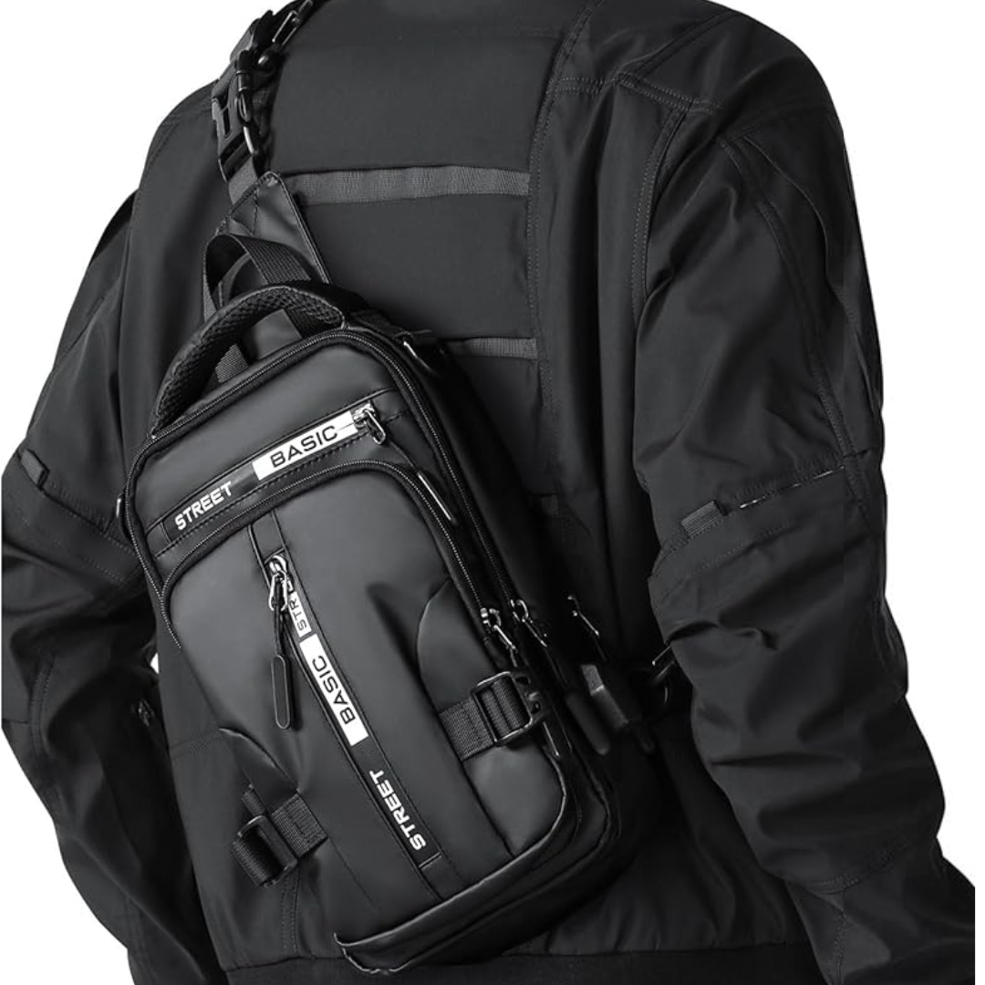 Compact Crossbody Sling Backpack - UrbanLite-Black Large-Nora Luxe