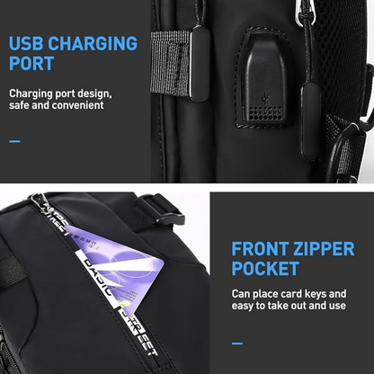Compact Crossbody Sling Backpack - UrbanLite-Black Small-Nora Luxe