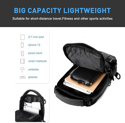 Compact Crossbody Sling Backpack - UrbanLite-Black Small-Nora Luxe