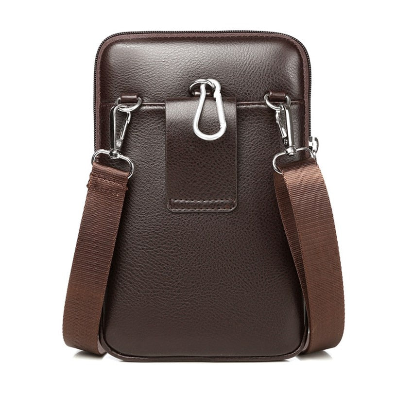 Small Leather Cross Body Bag for Men with Strap