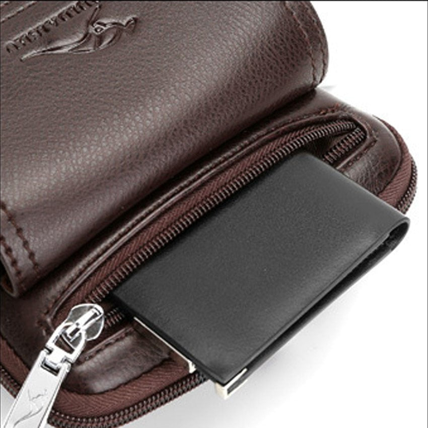 Small Leather Cross Body Bag for Men with Strap