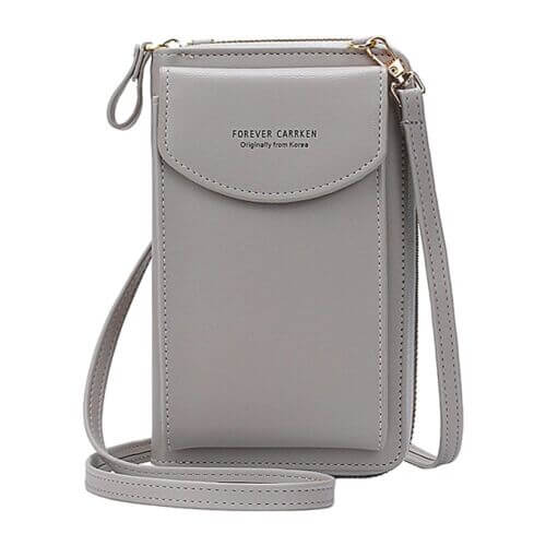 Small Synthetic Leather Cross Body Handbag with Adjustable Strap