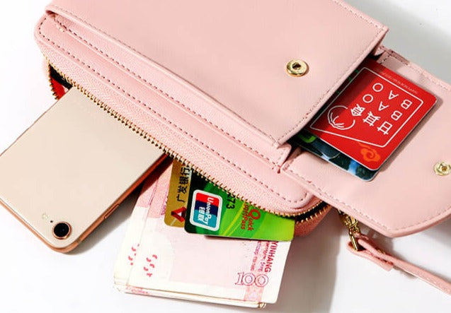 Small Synthetic Leather Cross Body Handbag with Adjustable Strap