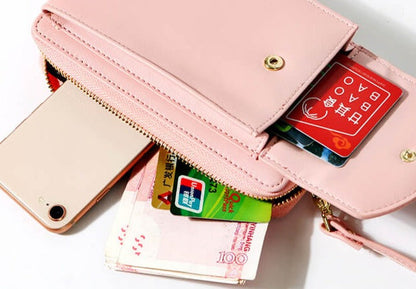 Small Synthetic Leather Cross Body Handbag with Adjustable Strap