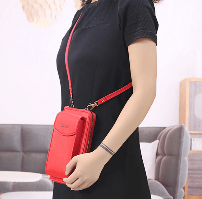 Small Synthetic Leather Cross Body Handbag with Adjustable Strap - Pexav
