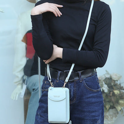 Small Synthetic Leather Cross Body Handbag with Adjustable Strap