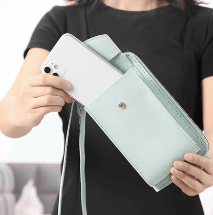 Small Synthetic Leather Cross Body Handbag with Adjustable Strap
