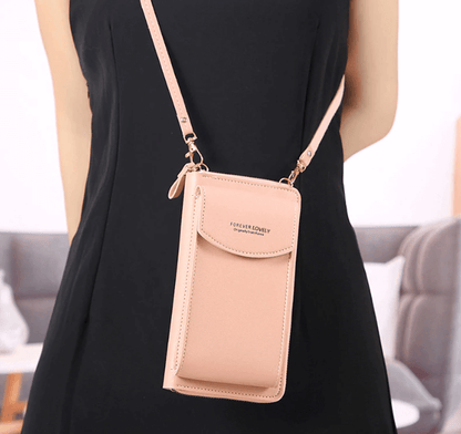 Small Synthetic Leather Cross Body Handbag with Adjustable Strap