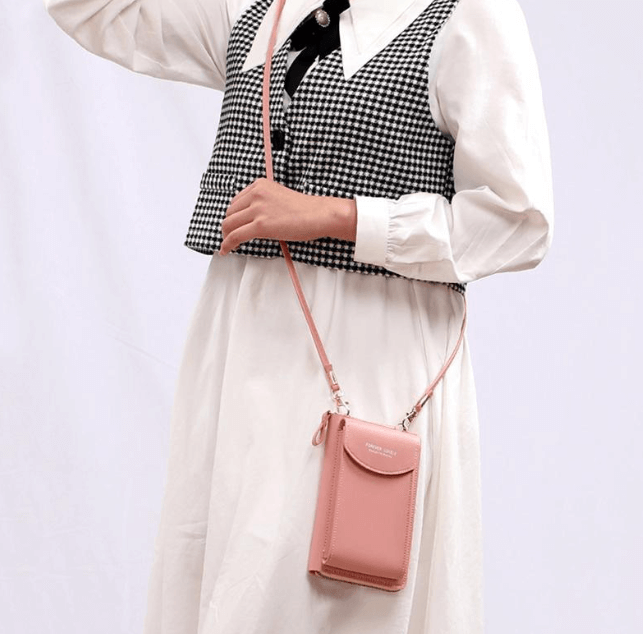 Small Synthetic Leather Cross Body Handbag with Adjustable Strap