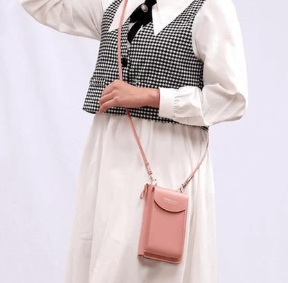Small Synthetic Leather Cross Body Handbag with Adjustable Strap