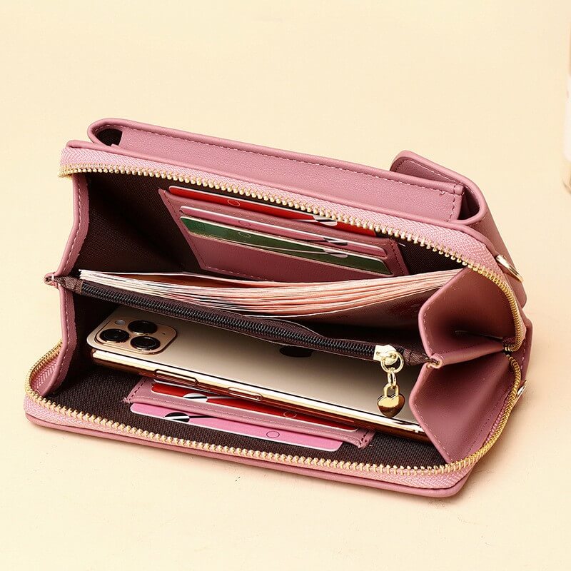 Small Synthetic Leather Cross Body Handbag with Adjustable Strap