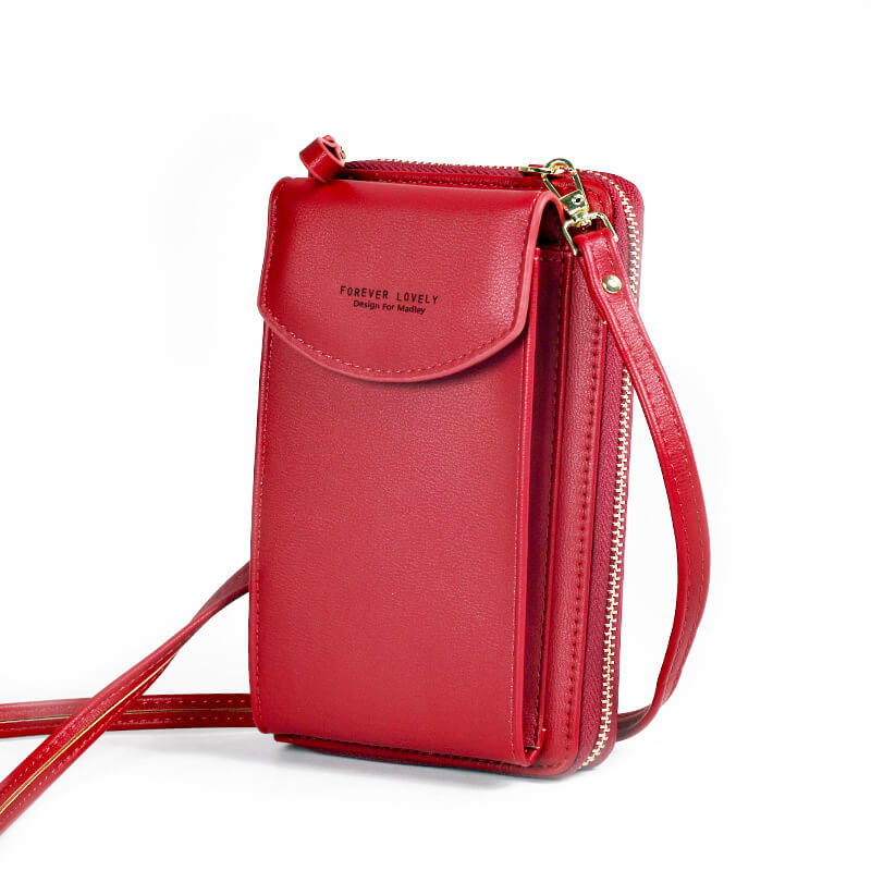 Small Synthetic Leather Cross Body Handbag with Adjustable Strap